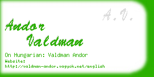 andor valdman business card